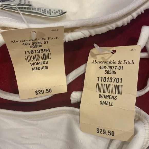 New with tags Abercrombie & Fitch white bikini M Top S bottom swimsuit - Picture 8 of 8